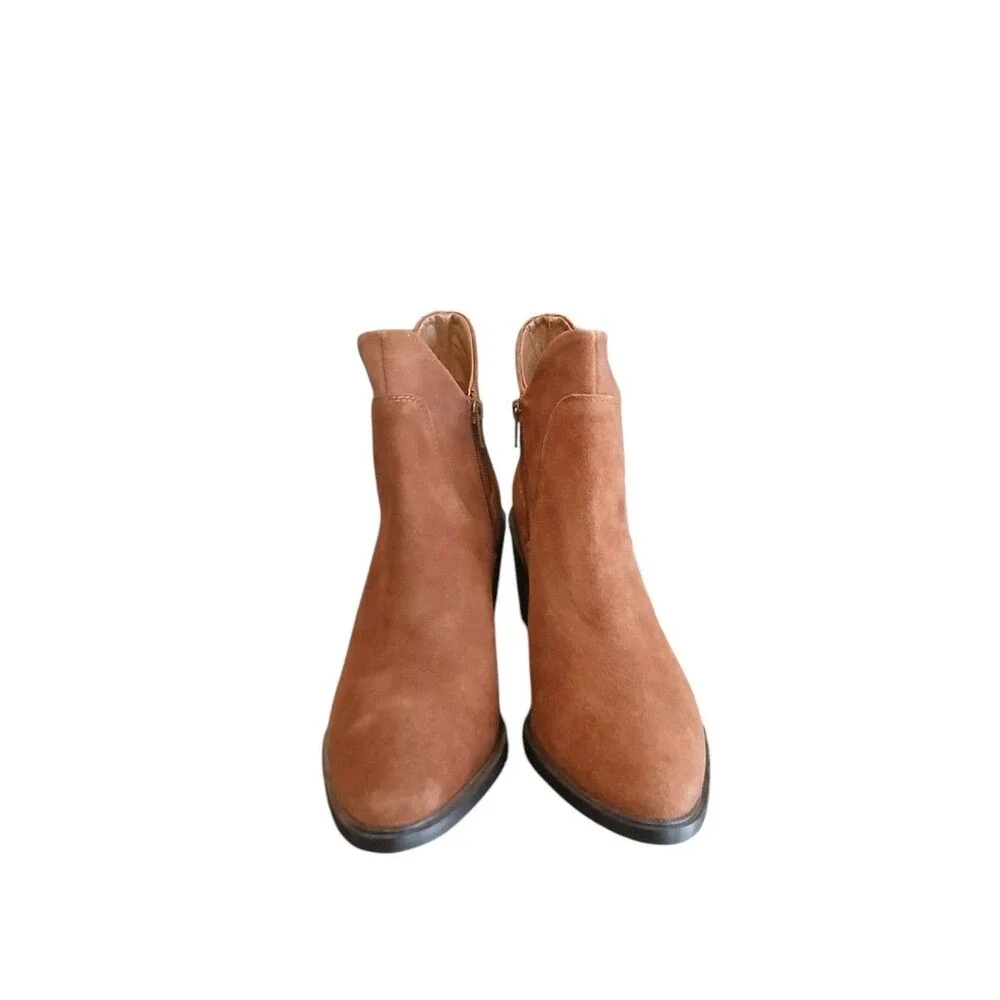 New Seychelles Pretty Little Bird Suede Bootie/Boots Cognac Brown Sz 8 Festival